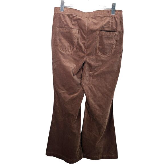 Anthro Pilcro Velvet Pull On Mid Rise Retro Flare Jeans Fawn 32 NEW Hippie - Picture 3 of 10
